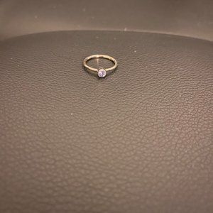 Tanzanite .925 Silver Ring - Round Size 6